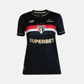 Camisa São Paulo Feminina III 25/26 - Preta e Dourado