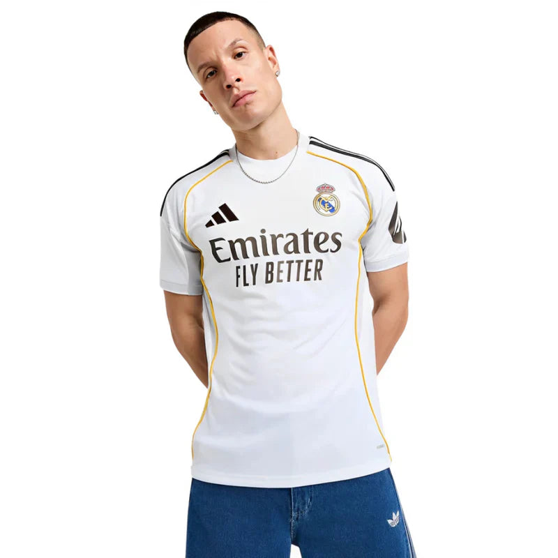 Camisa Real Madrid I 25/26 Torcedor Adidas Masculina - Branca